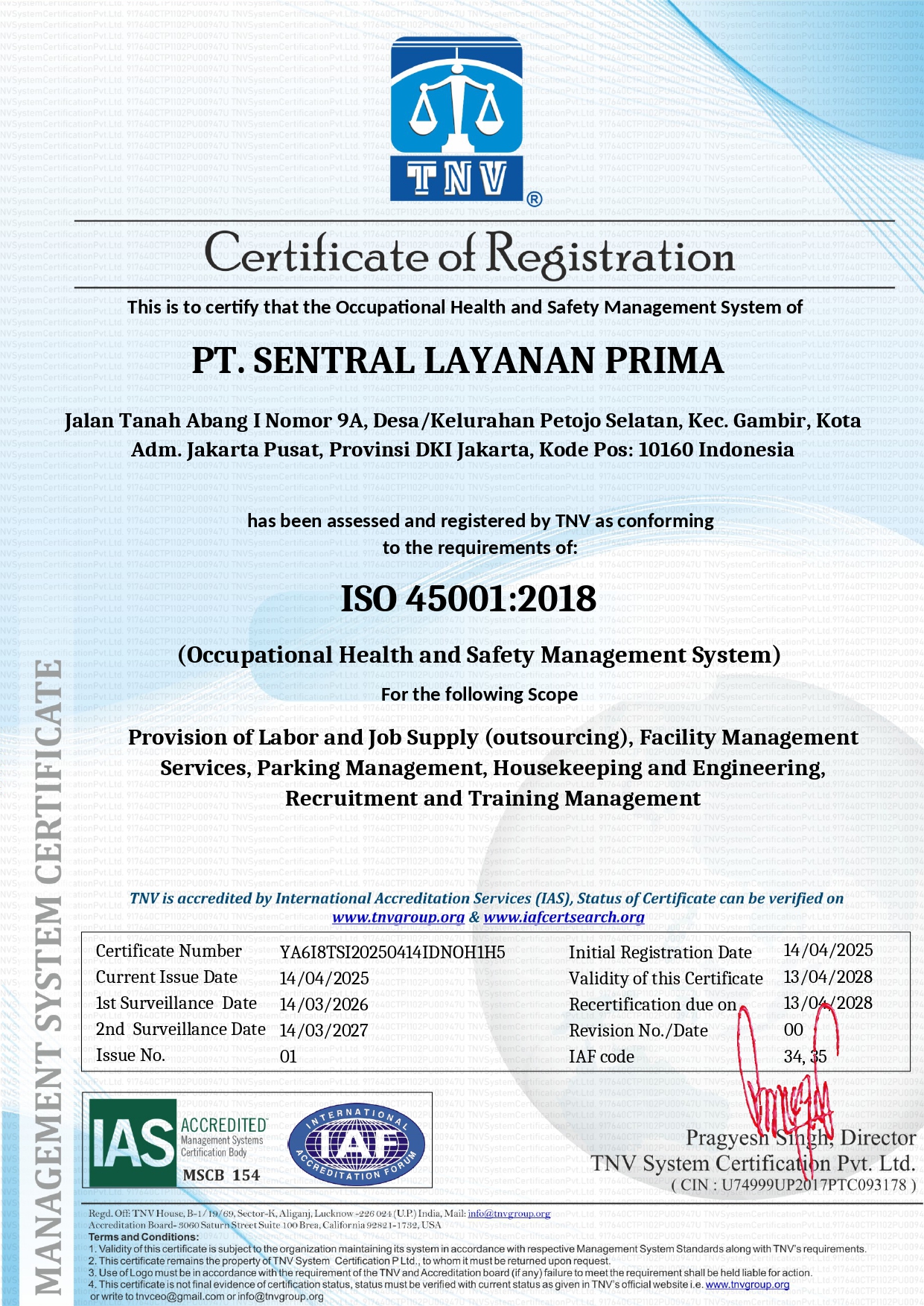 Sertifikat ISO 45001:2018